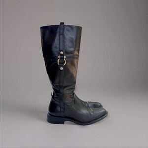 Geox Women Black Leather Boots Size 38/7.5